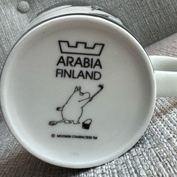 Vintage Arabia Finland Moomin Characters Mug "Muumipappa-Musta Momminpappa-Blk” - Picture 7 of 9